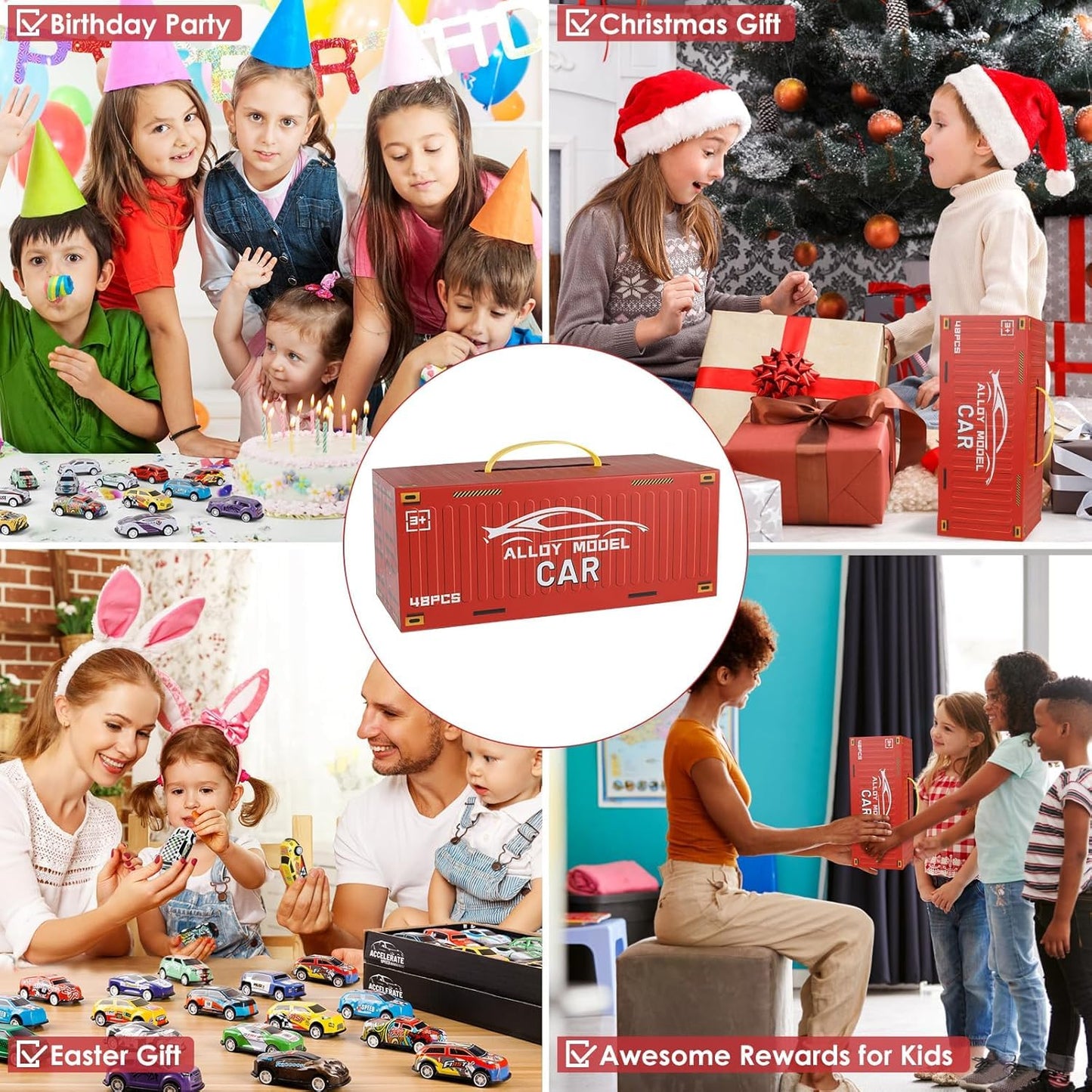 48 Pcs Pull Back Car Set for Kids