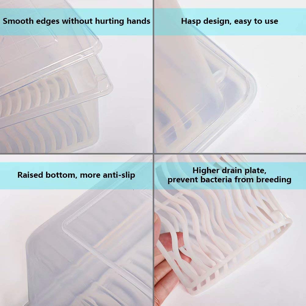 Fridge Storage Container Box with Drain Plate