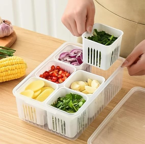 6-Grid Fridge Storage Box