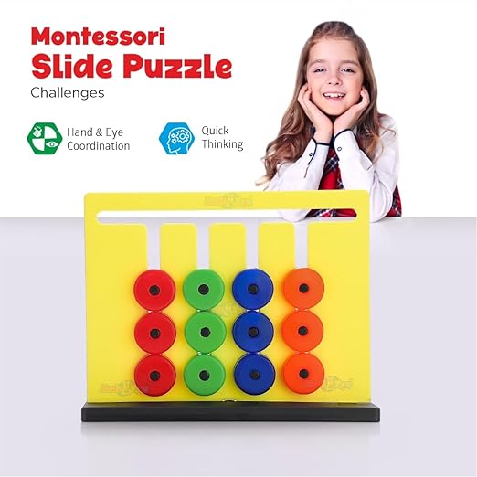 Montessori Color & Pattern Slide Puzzle Game for Kids
