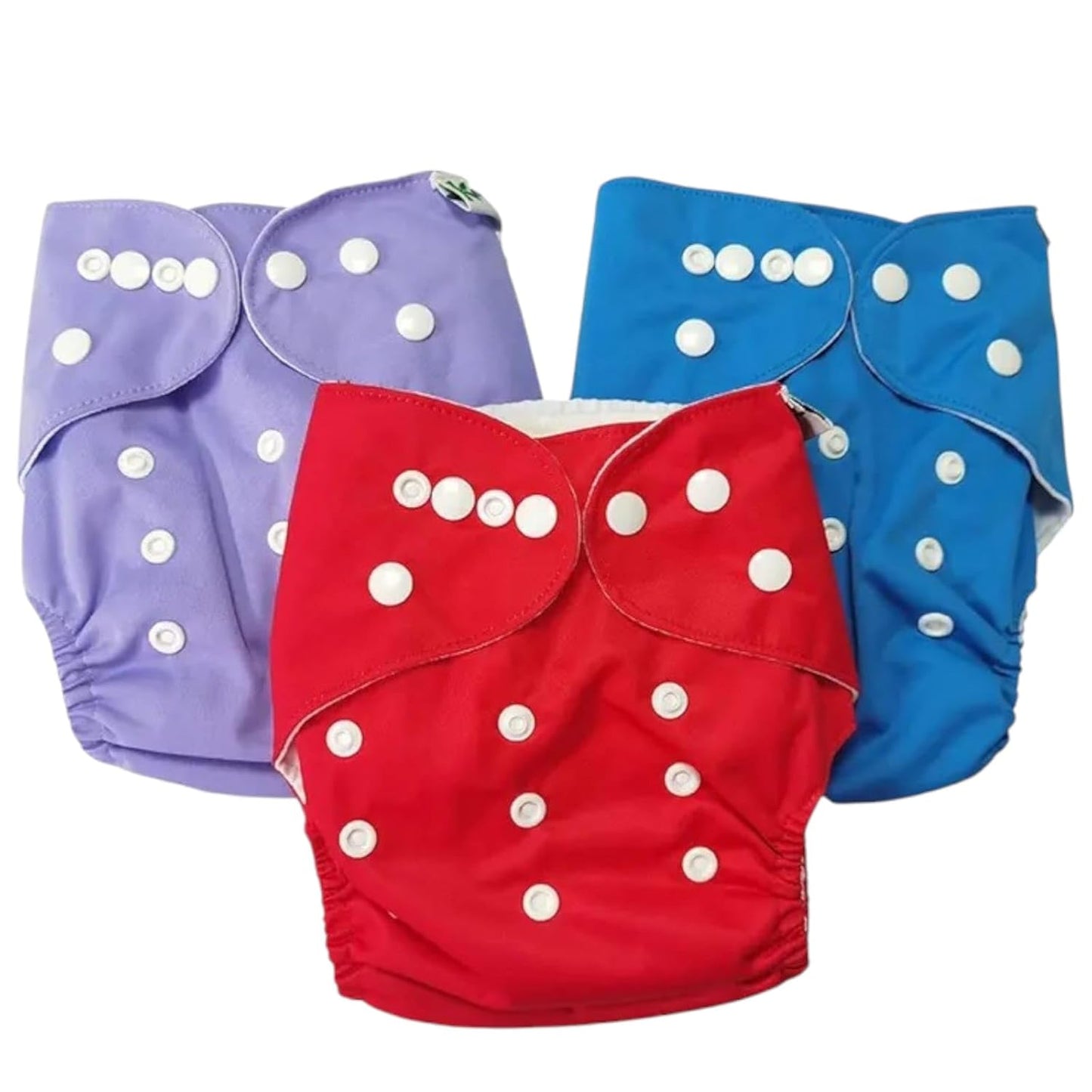 Adjustable Plain Reusable Cloth Diapers for Babies (3-15 kg)