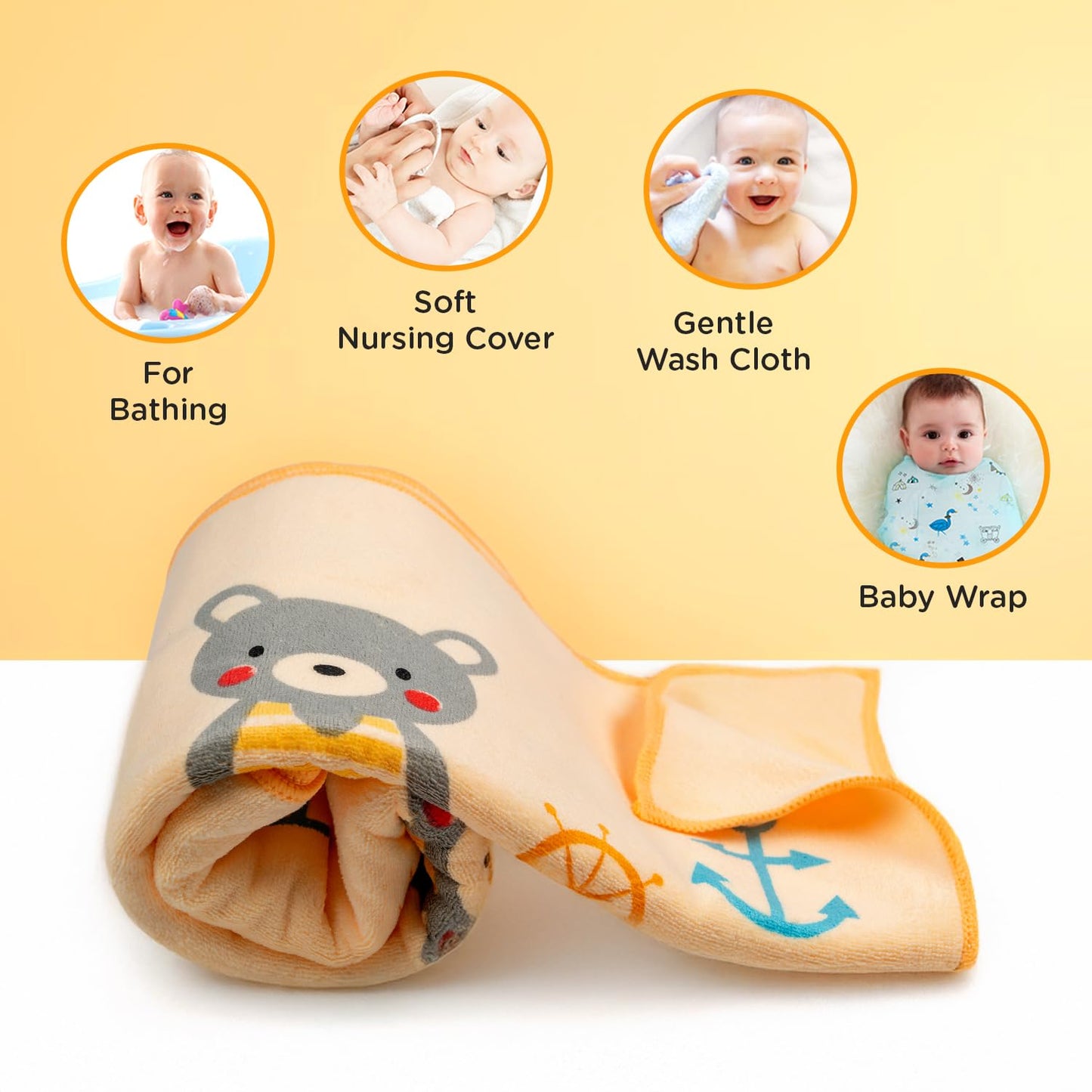 Ultra-Soft Microfiber Baby Bath Towel