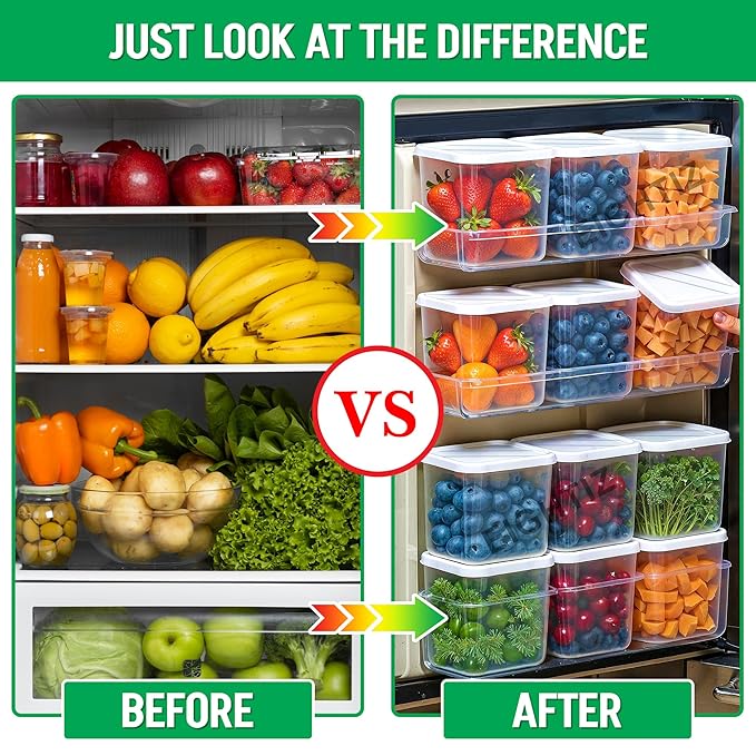 Fridge Organizer Containers – Pack of 6