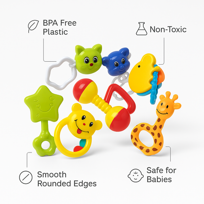 Baby Rattle Toy Set for Newborns (Pack of 8)