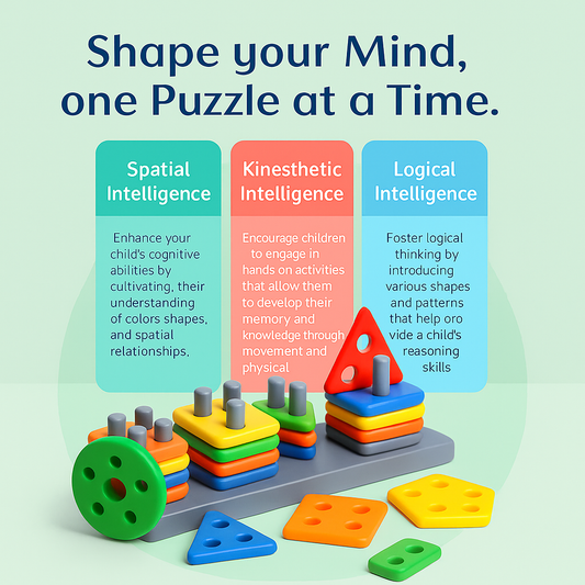 Geometric Shape Sorting & Stacking Toy for Kids