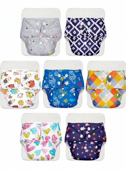 Adjustable Reusable Cloth Diapers Leak-Proof & Fits 3M–3Y (5–17kg)