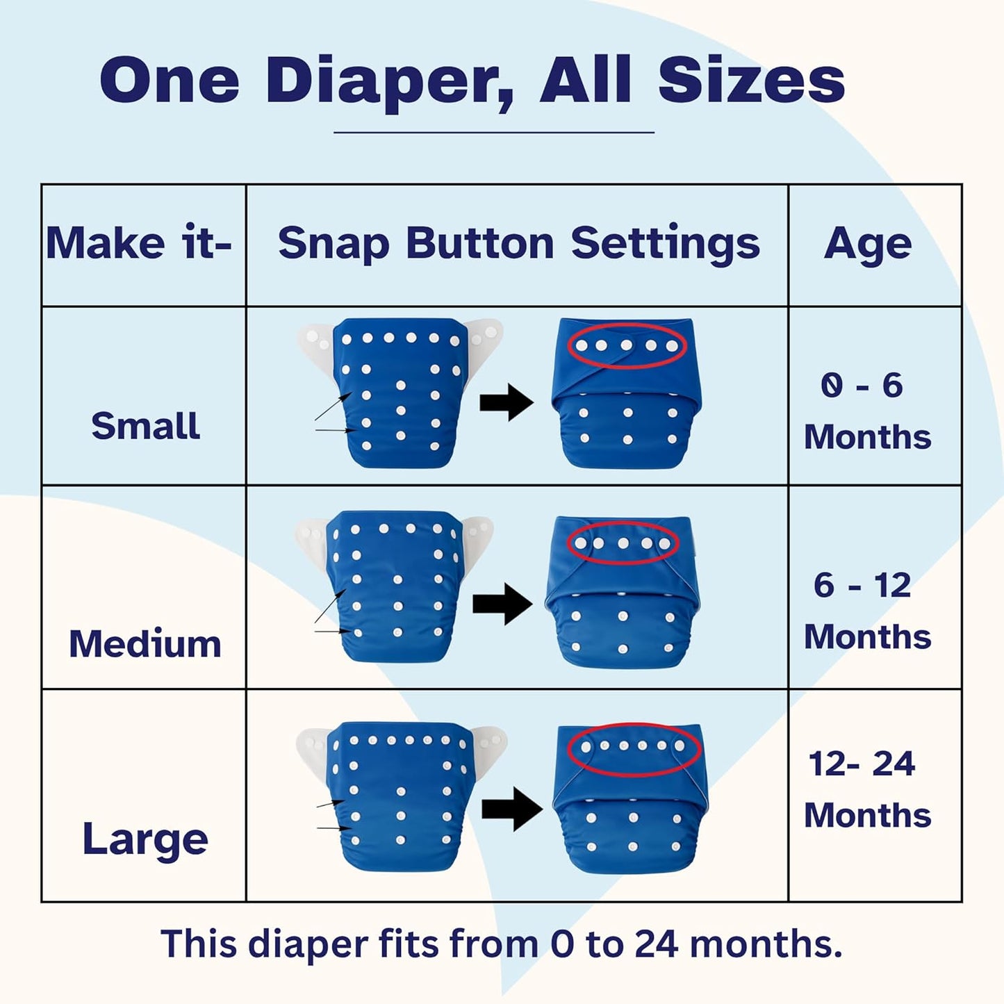 Printed Reusable Cloth Diapers for Babies | Adjustable | 4 Diapers + Inserts
