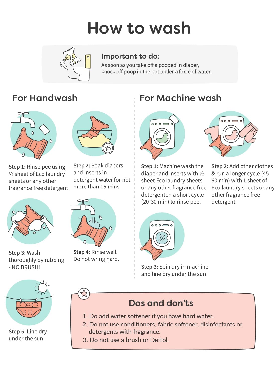 Adjustable Reusable Cloth Diapers Leak-Proof & Fits 3M–3Y (5–17kg)