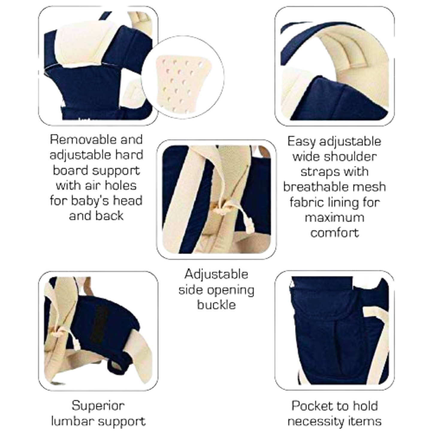 4-in-1 Adjustable Baby Carrier Bag with Safety Belt