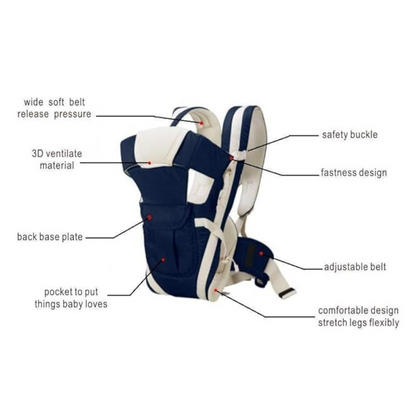 4-in-1 Adjustable Baby Carrier Bag with Safety Belt