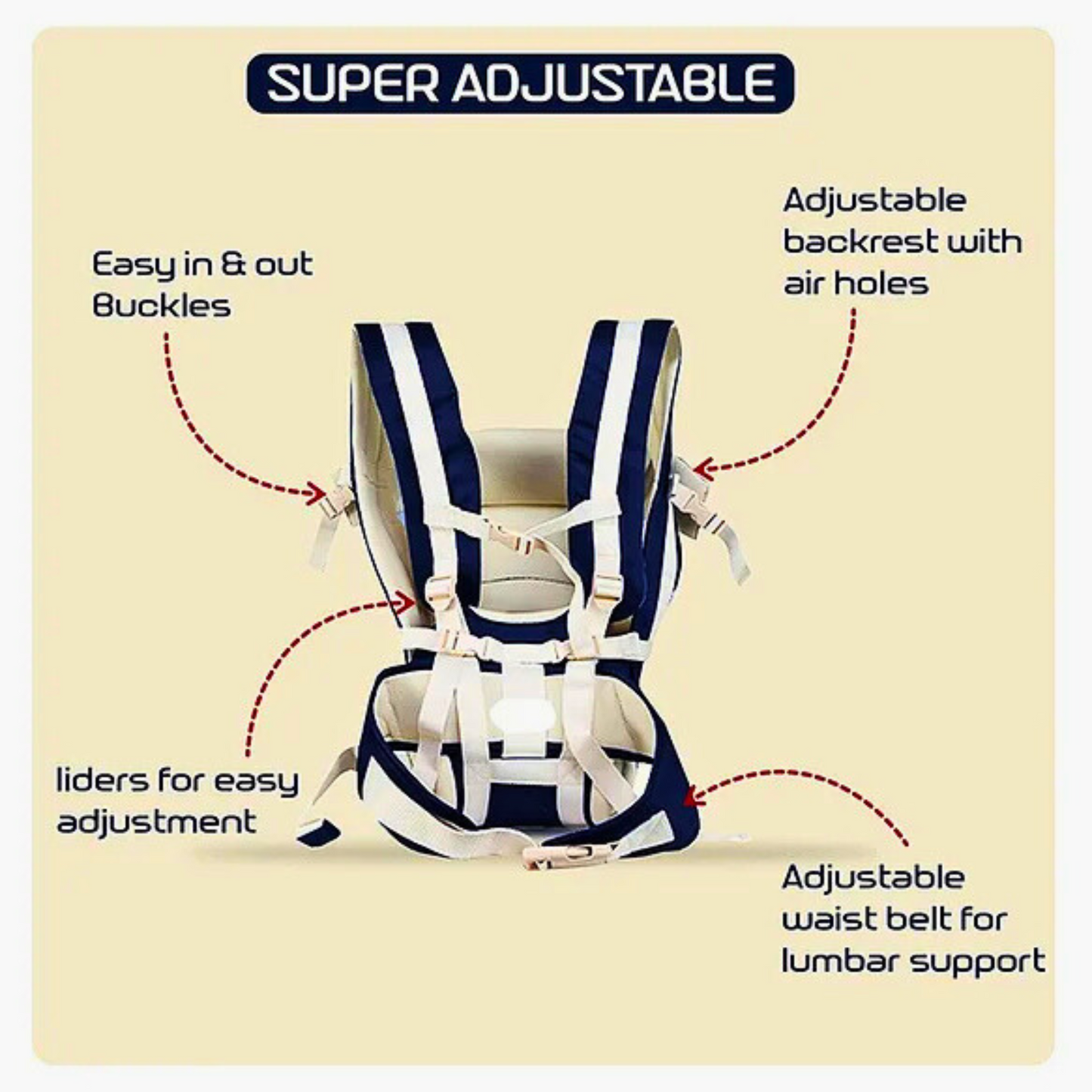 4-in-1 Adjustable Baby Carrier Bag with Safety Belt