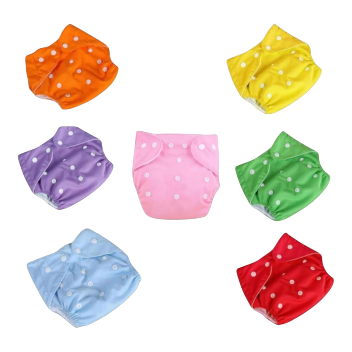 Adjustable Plain Reusable Cloth Diapers for Babies (3-15 kg)